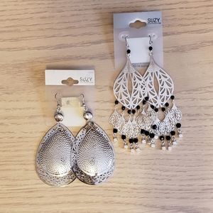 Large silver earrings from Suzy Shier